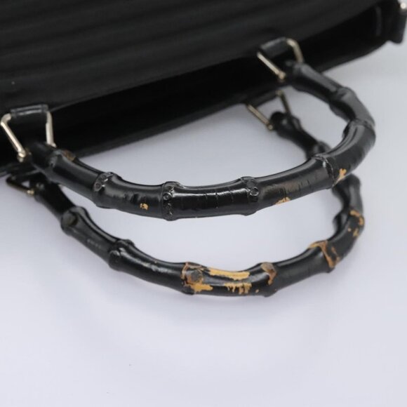 GUCCI Bamboo Hand Bag Canvas 2way Black 000 1705 0588 Auth ep7659 - Picture 7 of 16